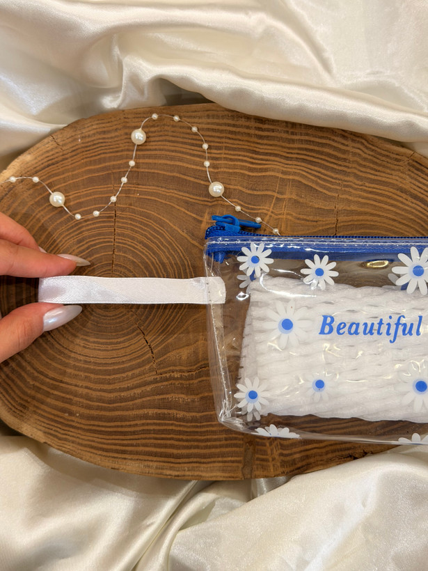 کیف لوازم ارایش طرح بابونه